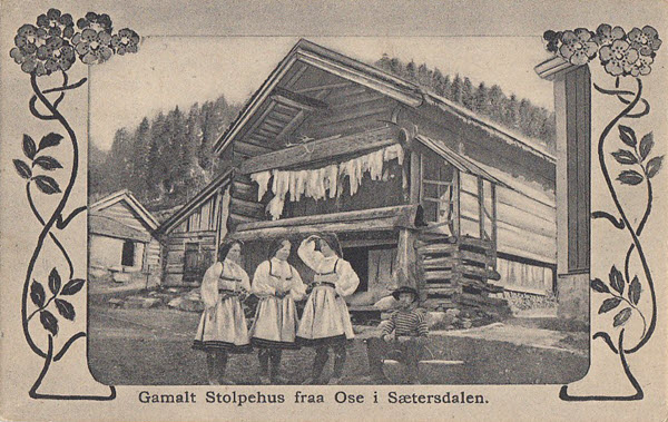 Gamalt Stolpehus fraa Ose i Sætersdalen.